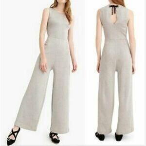 NWT J. Crew Metallic Silver Madison Lurex Sweater Jumpsuit, Sz XL